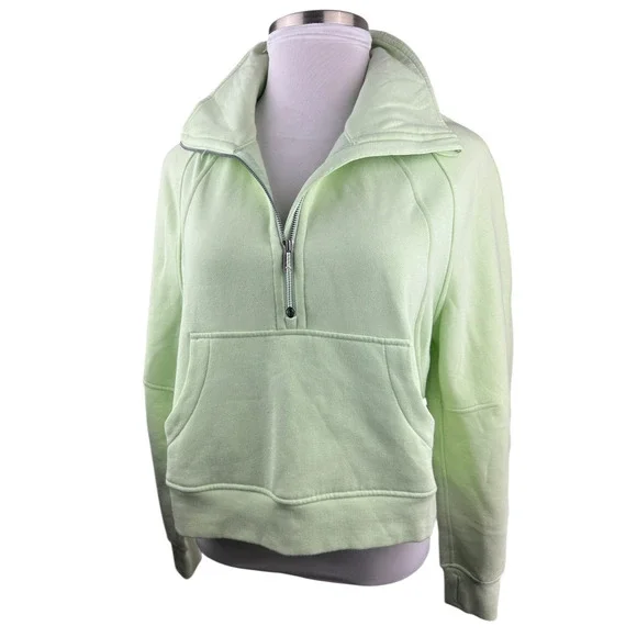 Lululemon Scuba Oversized Half Zip Hoodie Funnel Neck Green Women's Size M/L - Picture 4 of 13